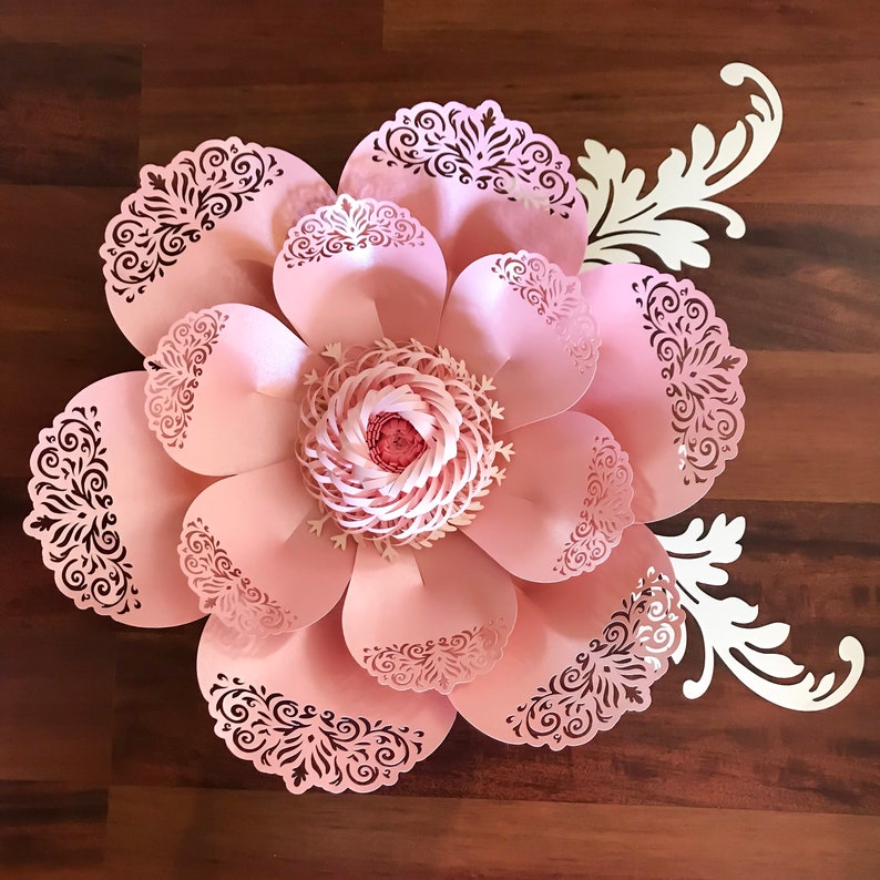 Download SVG PNG DXF Lace Paper Flower Template 8 for cutting ...