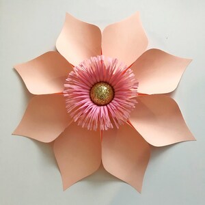 Paper Flowers -PDF Petal #97 Paper Flower Template with Base, DIGITAL Version - Trace and Cut File for DIY Giant Paper Flower