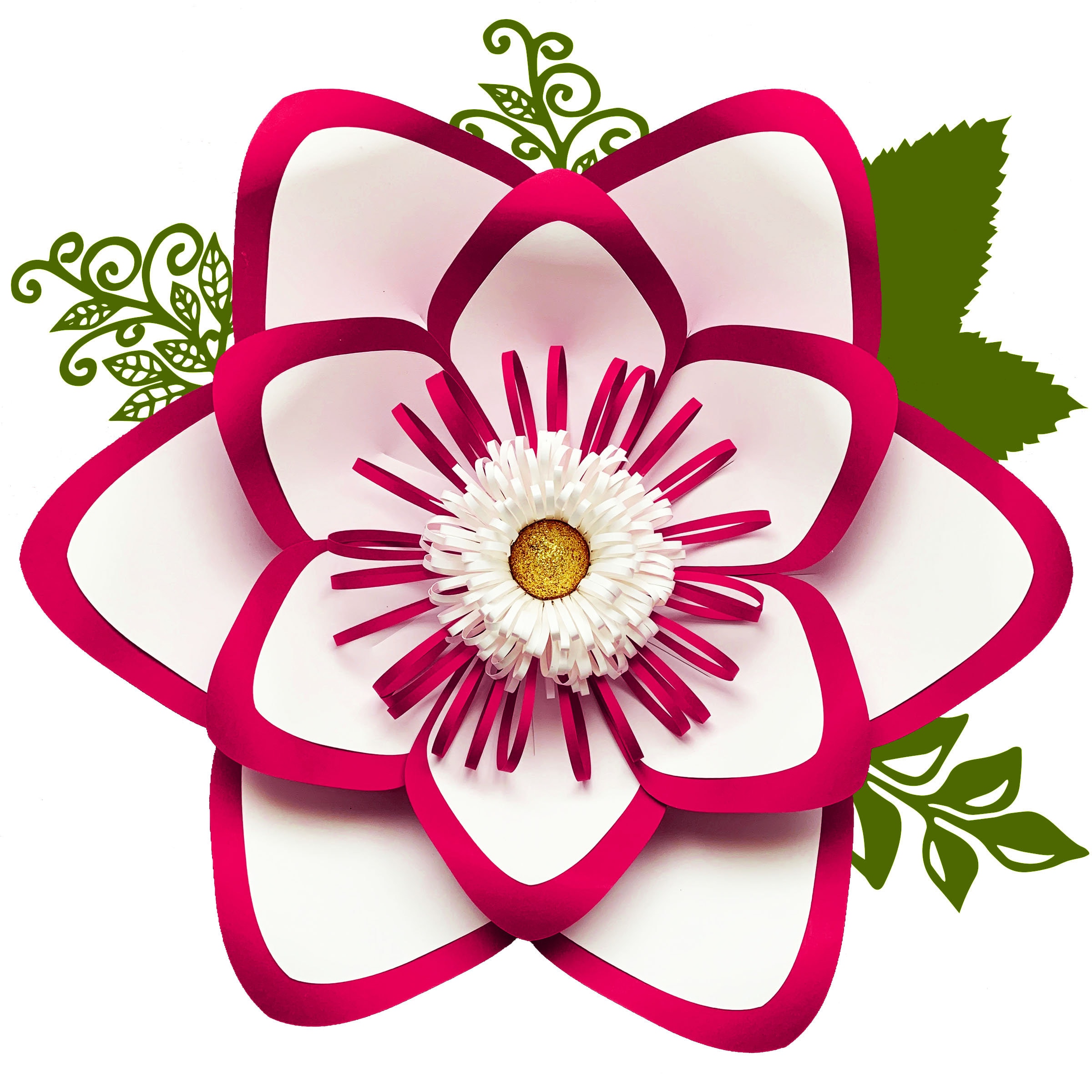 PDF Petal 15 Printable Paper Flowers Template DIY Trace n Cut Art