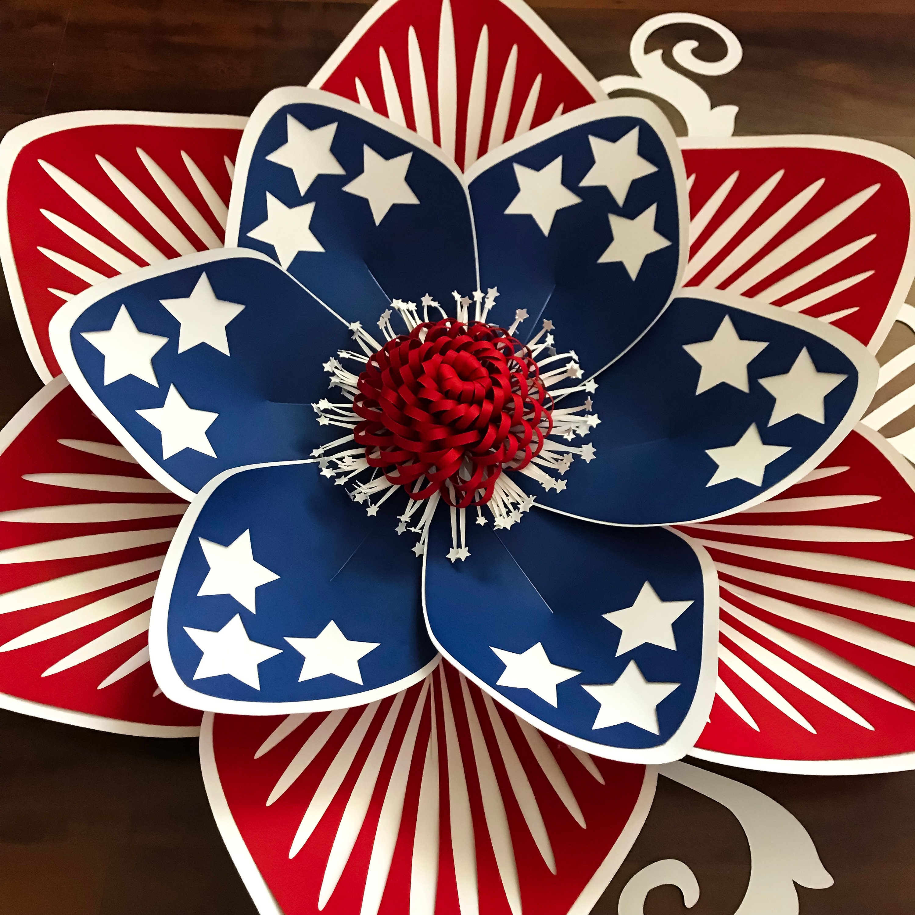 Download SVG/DXF for 4th of July Flower/Paper Flowers/Paper Flower ...