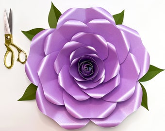 Paper Flowers PDF Petal #155 Exquisite ROSE Flower Template with Base DIGITAL Version Original Design by Annie Rose Print for Trace and Cut
