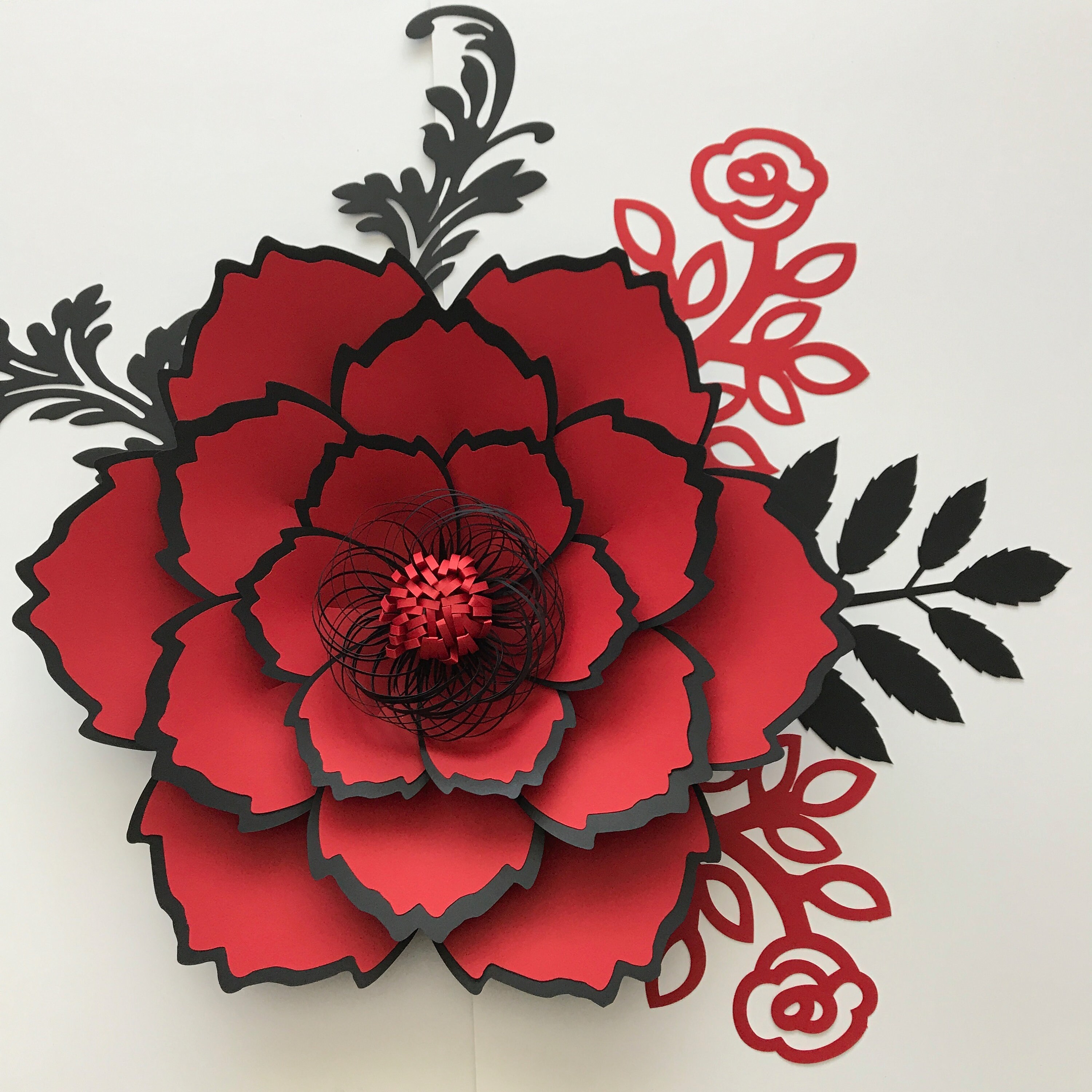 Paper Flowers Svg Petal 81 Paper Flower Template Paper Flower Backdrop W… D22