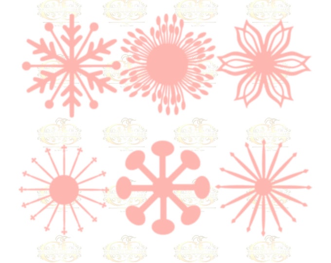 Set 5 SVG Png Dxf -6 different Flat Center for Paper Flowers- MACHINE use Only DIY and Handmade Giant Paper Flower Templates