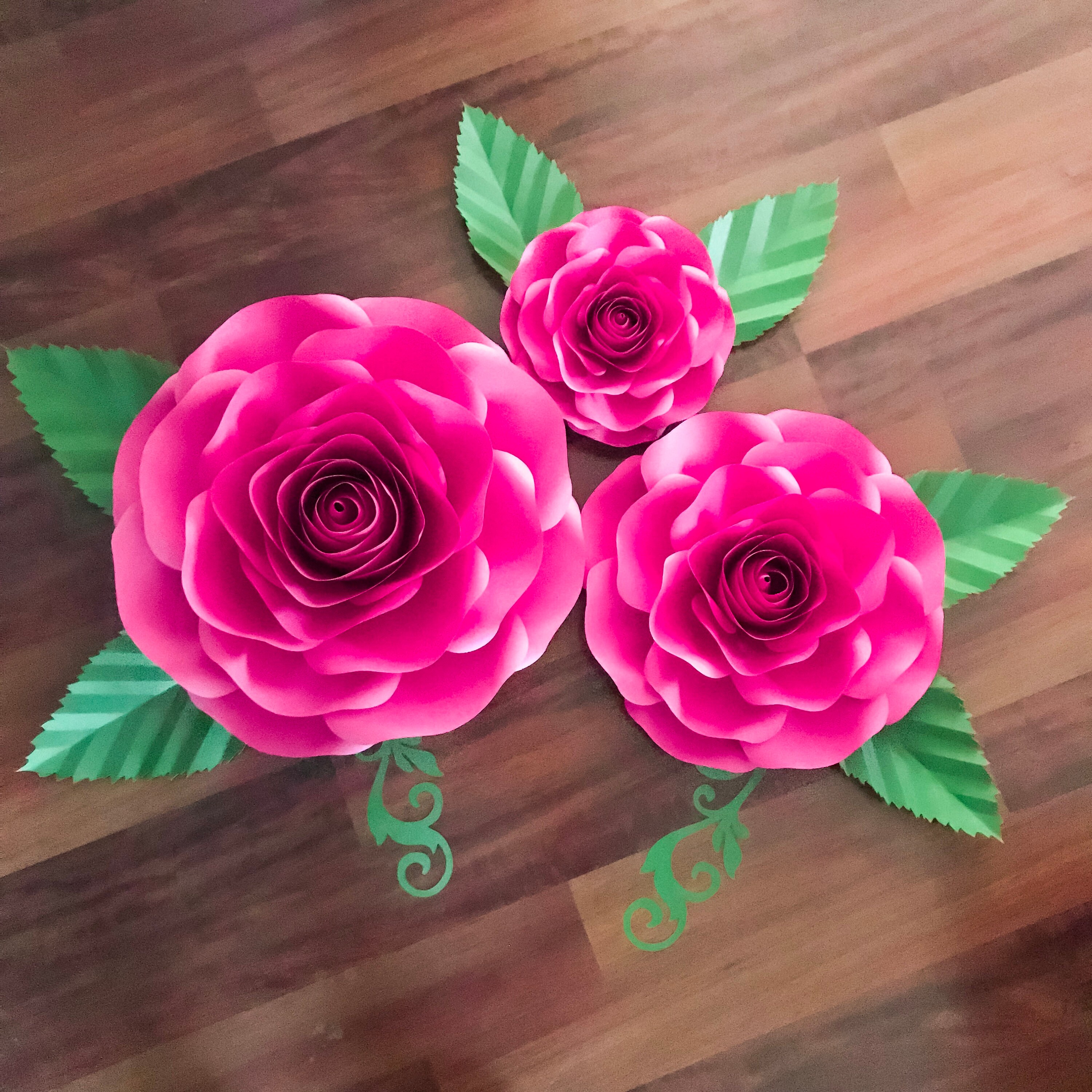Download SVG/DXF for Large, Medium & Small Roses/Paper Flowers ...