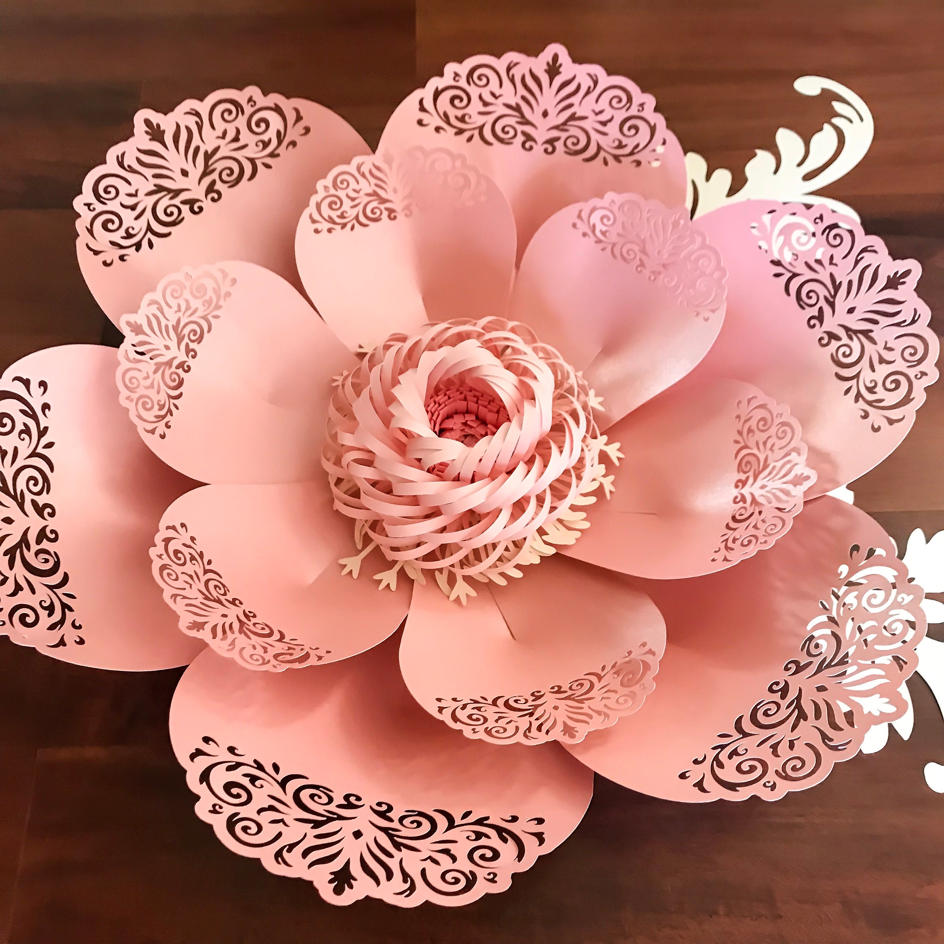 SVG PNG DXF Lace Paper Flower Template #8 for cutting ...