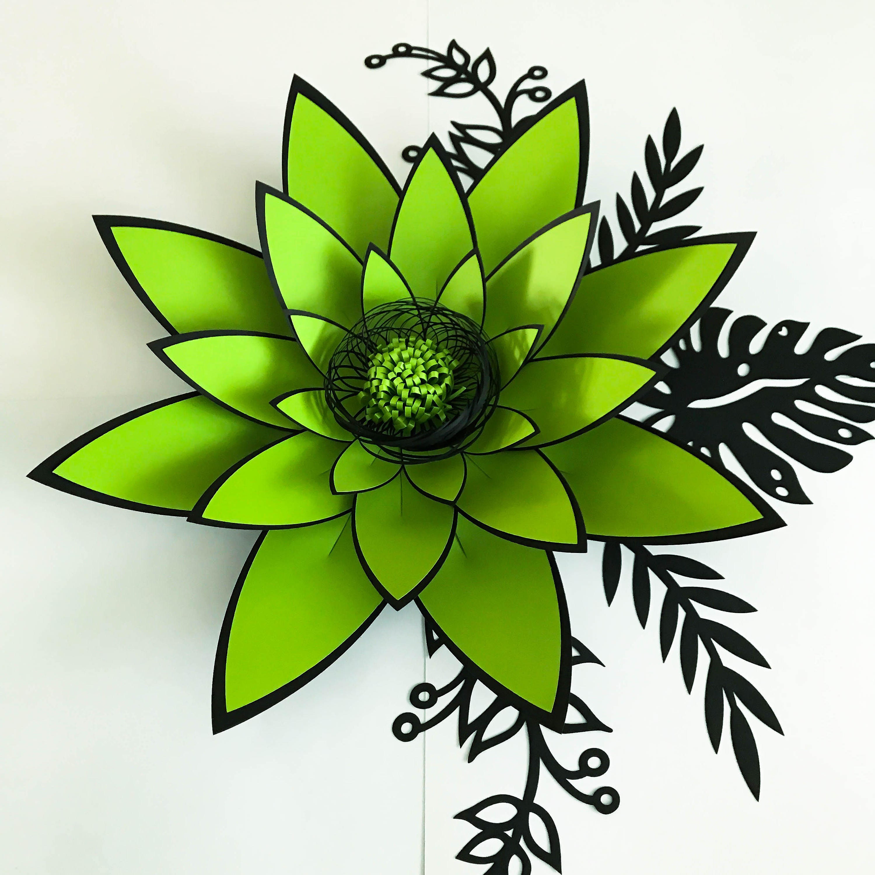 pdf petal 4 paper flowers template with base flat center