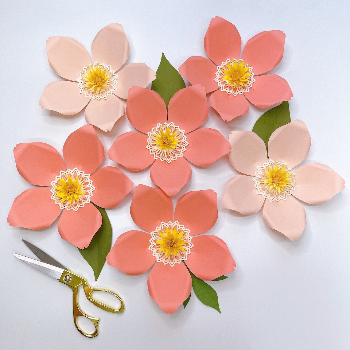 8 PAPER FLOWERS MAGNOLIA Svg Png Dxf Tiff Cut Files for | Etsy