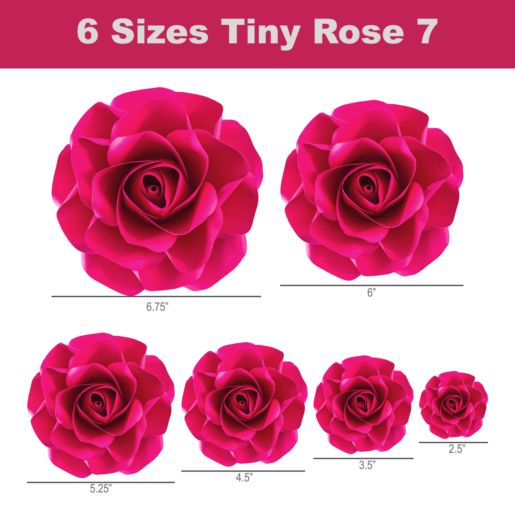 Tiny Roses Design SVG PNG DXF 4 Best Seller Tiny Roses Designs | Paper Flower Templates ...