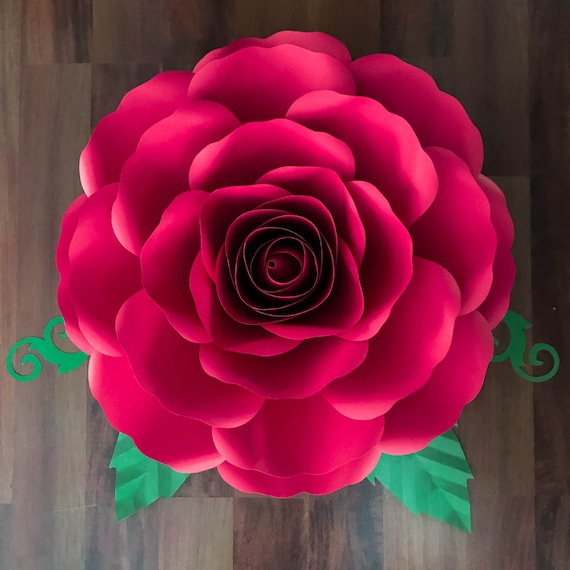 svg dxf a4 xl rose paper flower template diy cricut and silhouette machines center bud included for paper flowers for wedding event decor a4 paper flower design