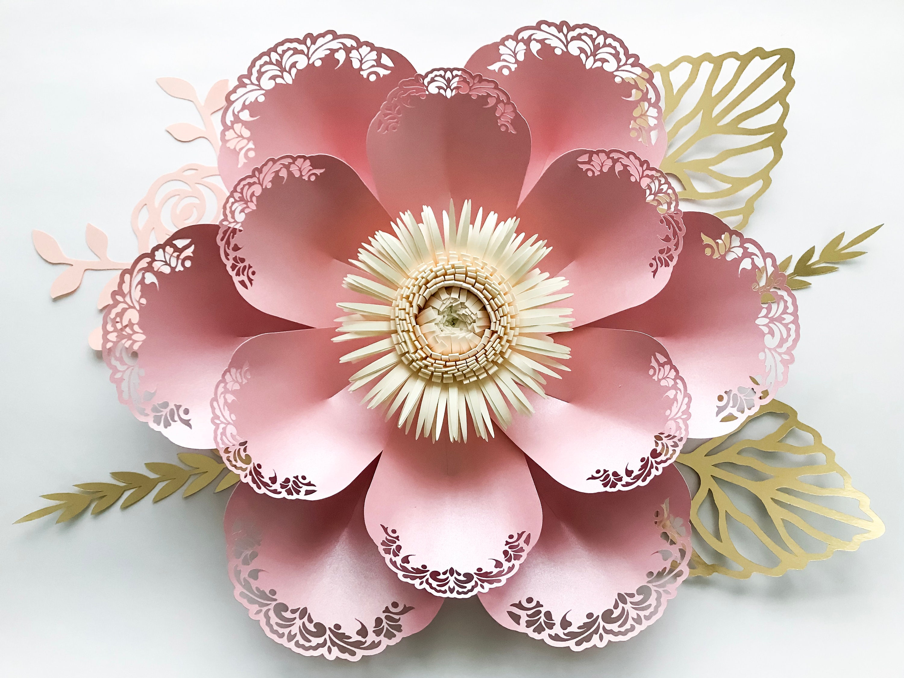 Download SVG PNG DXF Lace Paper Flower Template #9 for cutting ...