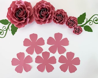 Paper Flowers  PDF Tiny Rose #12 Printable Paper Flower Templates Multiple sizes Trace and Cut Stencil: From The Crafty Sagittarius 6 Sizes