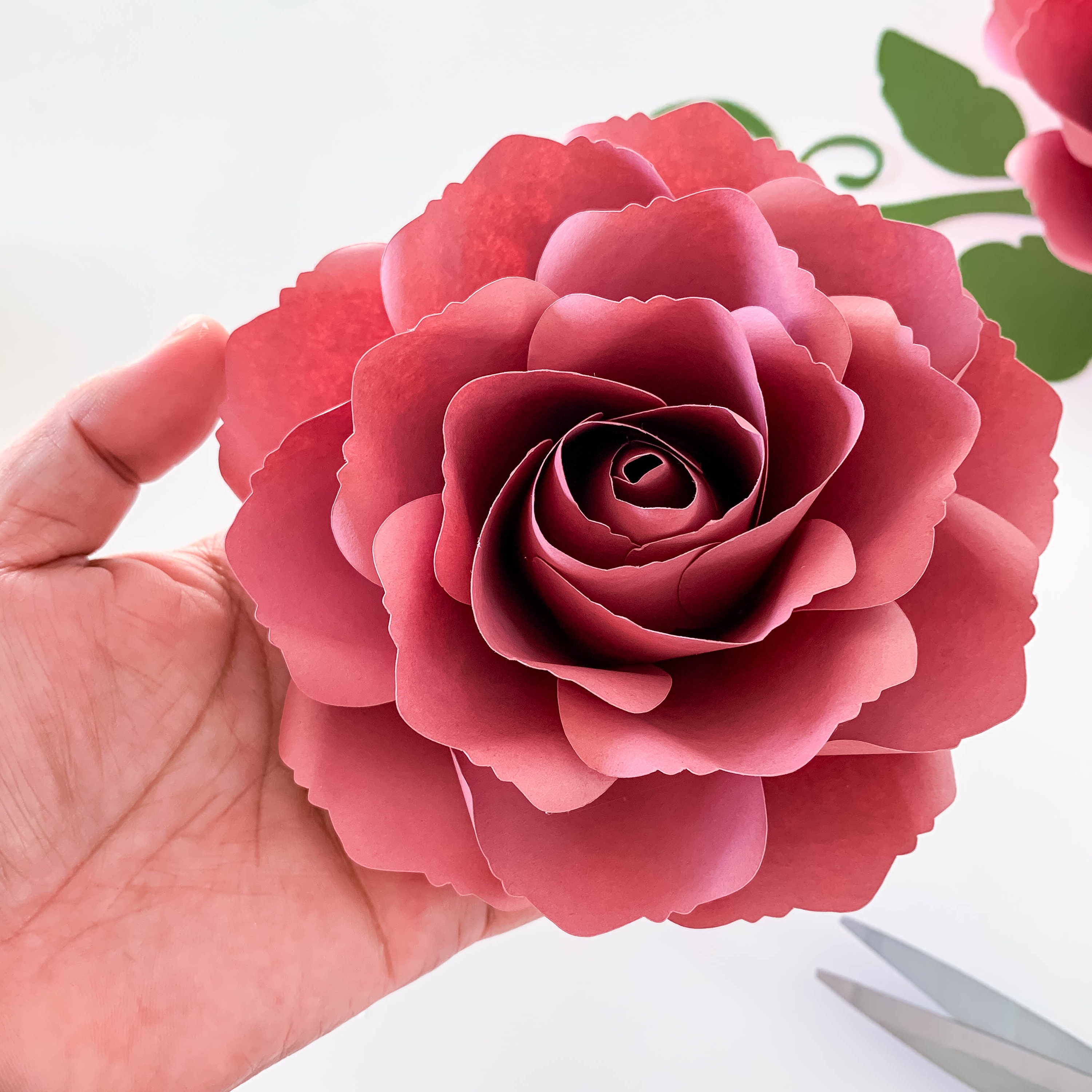 Download SVG Paper Flowers Tiny Rose #12 Template in multiple sizes ...