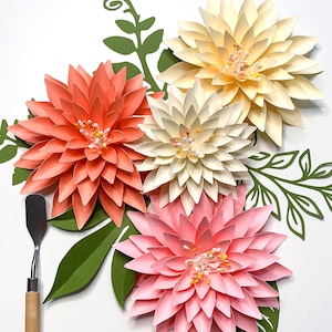 SVG PNG DXF 4&quot; 6&quot; Mini Dahlia Instant Download Digital Cut files for Cricut and Silhouette machine Ideal for small arrangements and bouquet