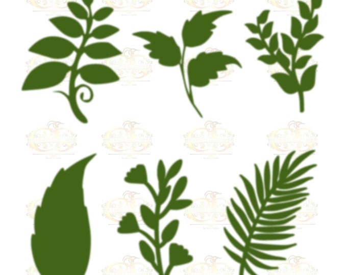 Set 26 Svg Png Dxf 6 different Leaves for Giant Paper Flowers MACHINE use Only Cricut and Silhouette DIY and Handmade Leaves Templates