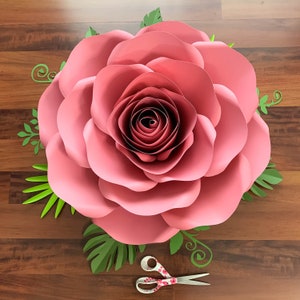 SVG PAPER FLOWERS 6 Sizes Rose, Png, Dxf, Cutting Machine Cut Files to ...