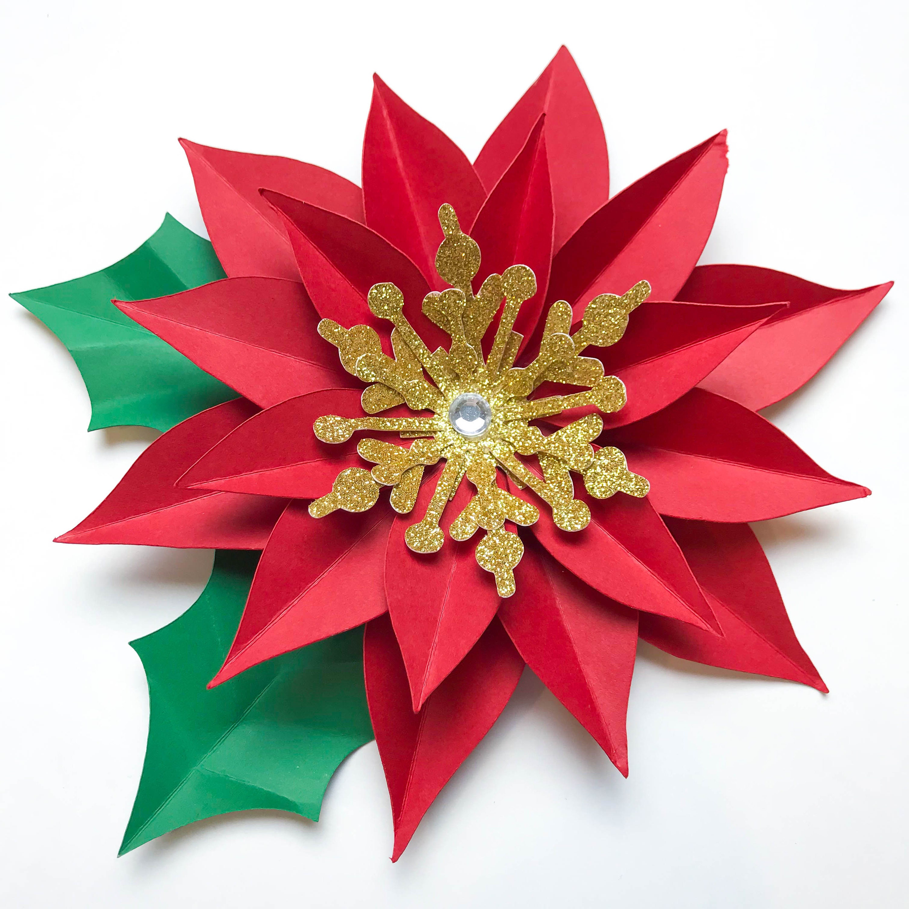 Cut Out Paper Poinsettia Template