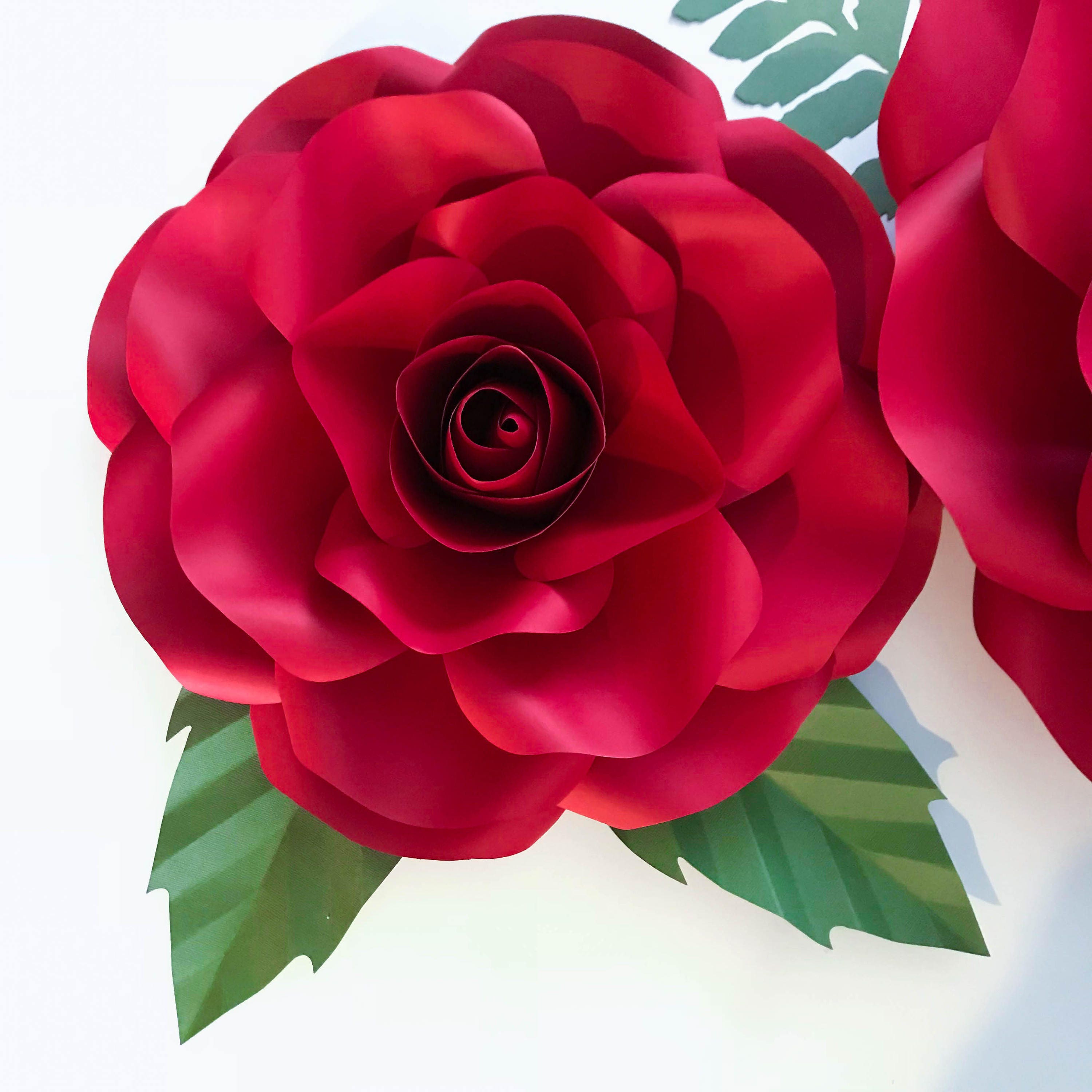 Download Paper Flowers -SVG New Medium Rose Paper Flower Template ...