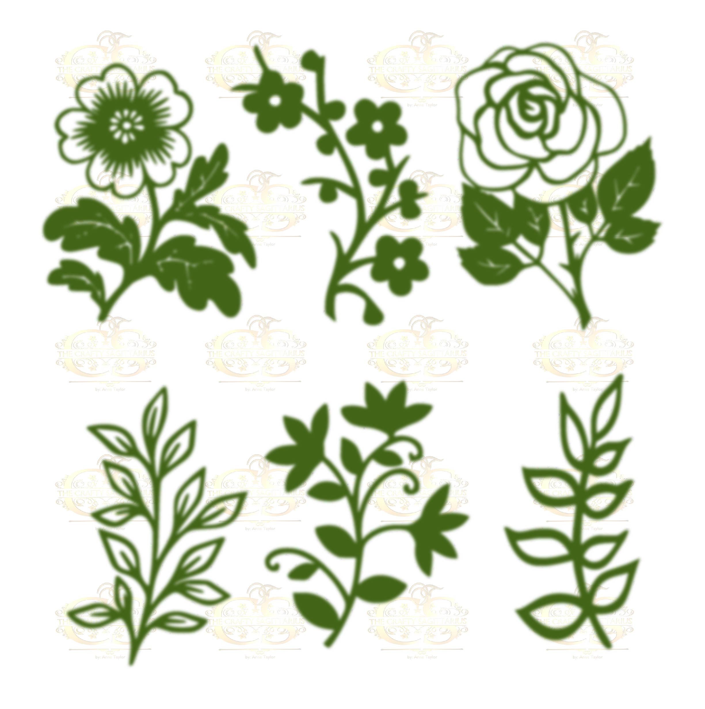 Download Set 35 Svg Png Dxf 6 different Leaves for Giant Paper ...