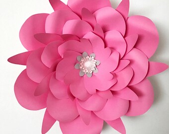 Paper Flowers -PDF Petal 177 Paper Flower Template with Base, DIGITAL Version - The MICHIGAN Bloom by Annie Rose