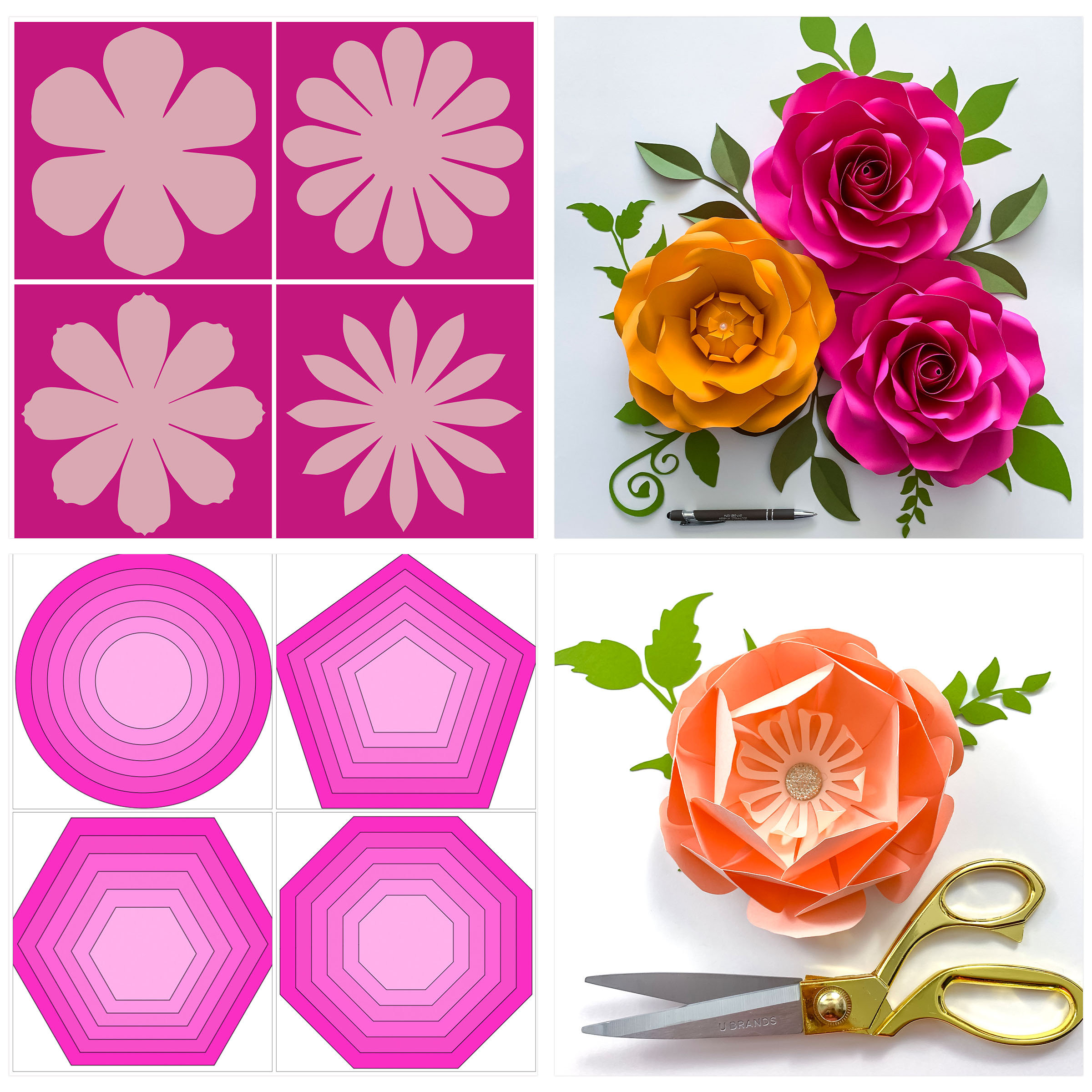 Business 2.0 The Ultimate Paper Flower Templates Package Kit You need