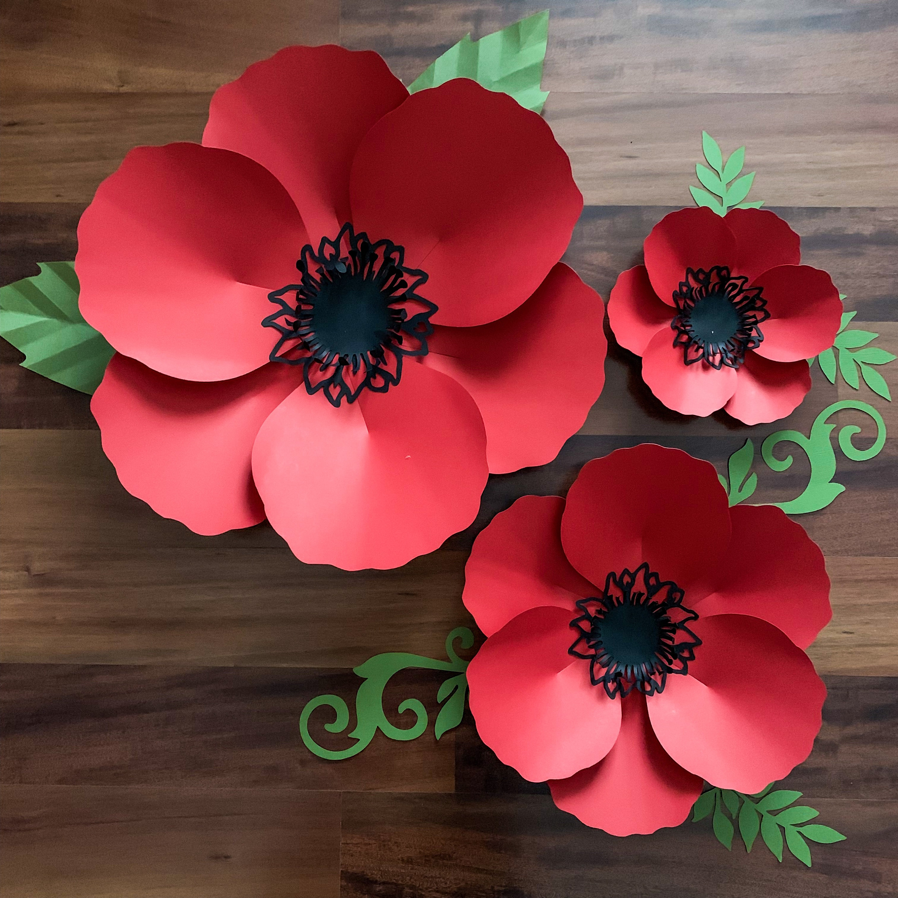 Download SVG DXF PNG Petal 60 Poppy Paper Flowers Template Cricut ...