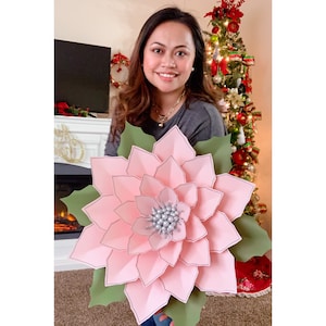 SVG PNG DXF 25&quot; Giant Paper Flower Christmas Poinsettia for Cricut Silhouette Cutting Machines Ready for Christmas Diy Decorations Projects