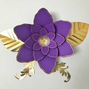 SVG Petal #61 Modelo de flor de papel com base, versão DIGITAL - The Royal Violet - Design de Annie Rose - Cricut e Silhouette Ready