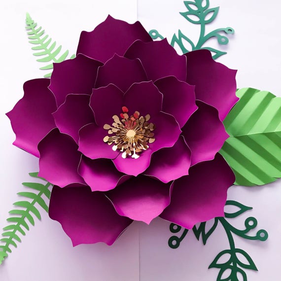 Download Paper Flowers SVG DXF Petal 6 Paper Flower Template ...