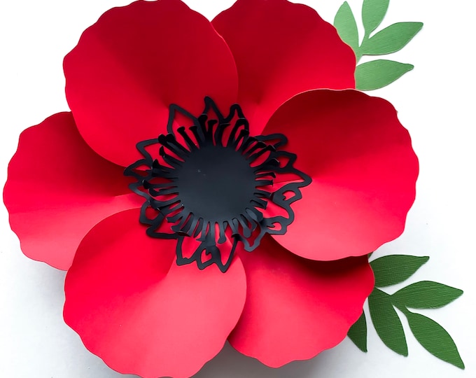 SVG DXF PNG Petal 60 Poppy Paper Flowers Template Cricut Silhouette Cutting Machines Ready Wedding and Event Decor and Paper Flower Backdrop