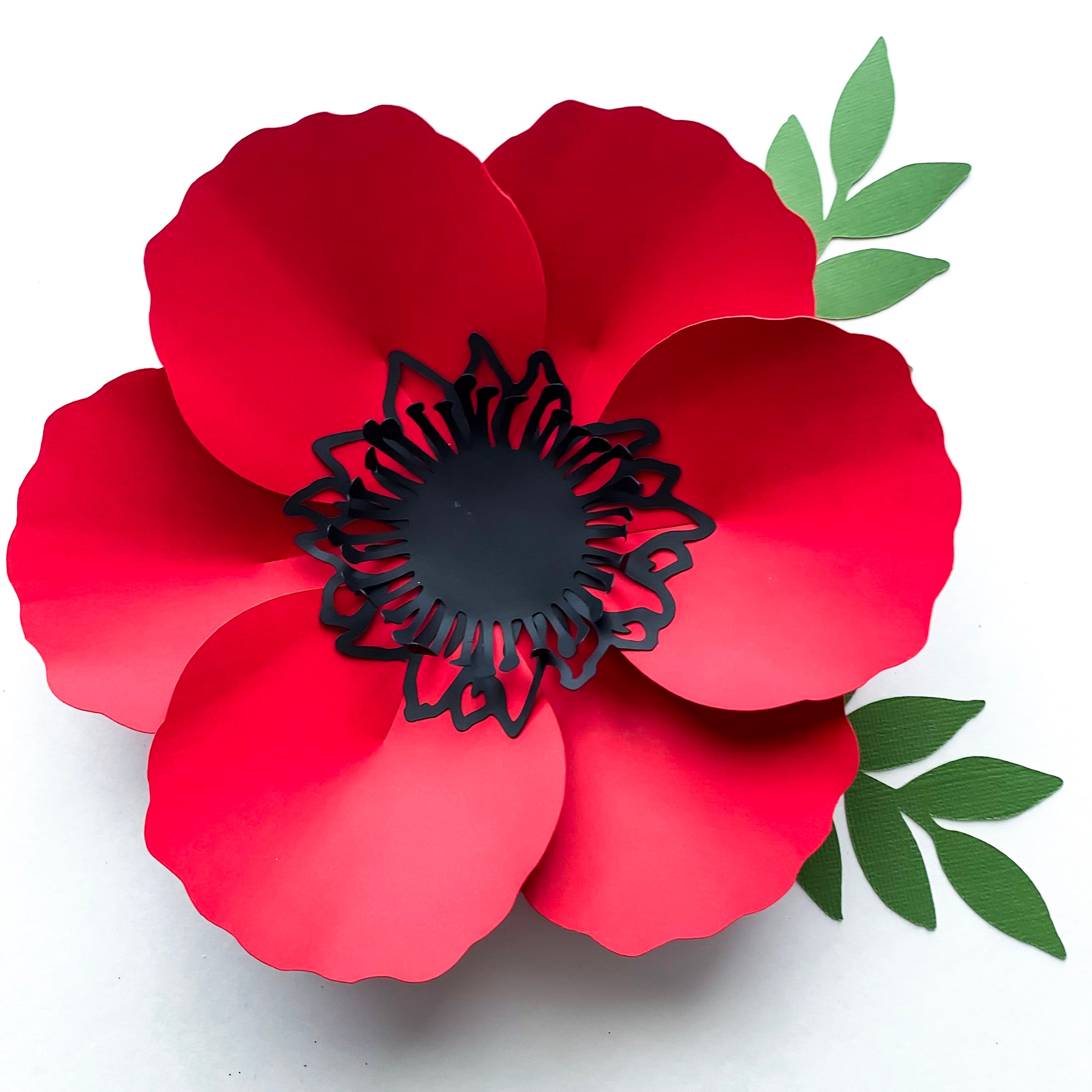 SVG DXF PNG Petal 60 Poppy Paper Flowers Template Cricut Silhouette