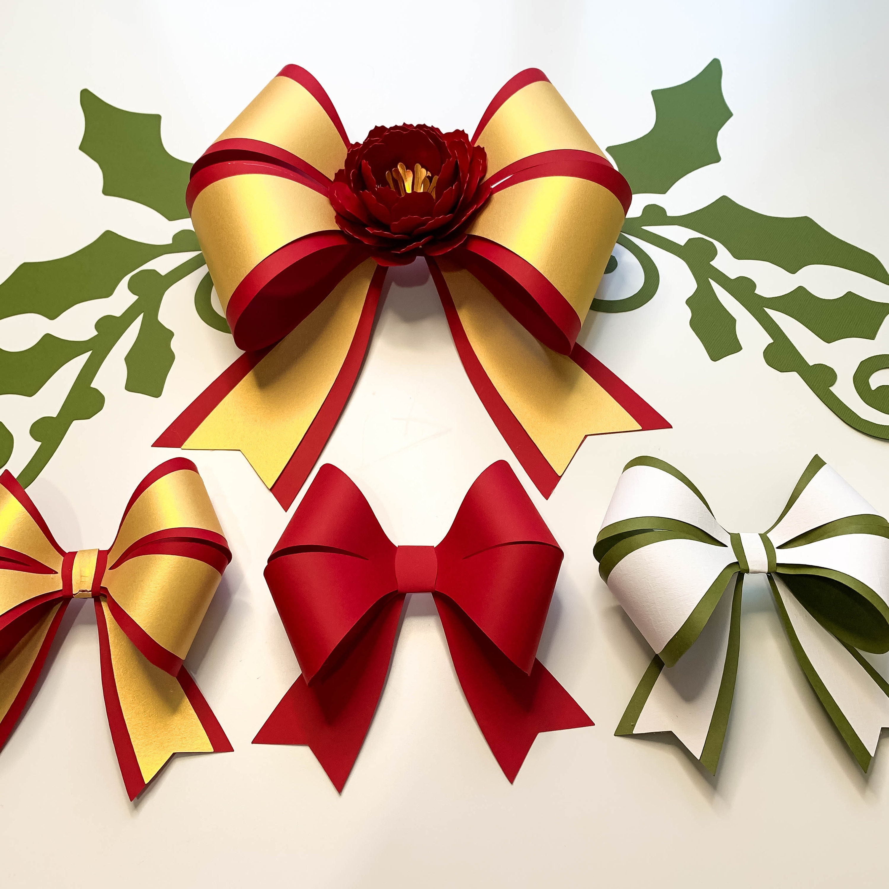 Paper Holiday Bow DIY Christmas Ornaments SVG Cut Files Etsy