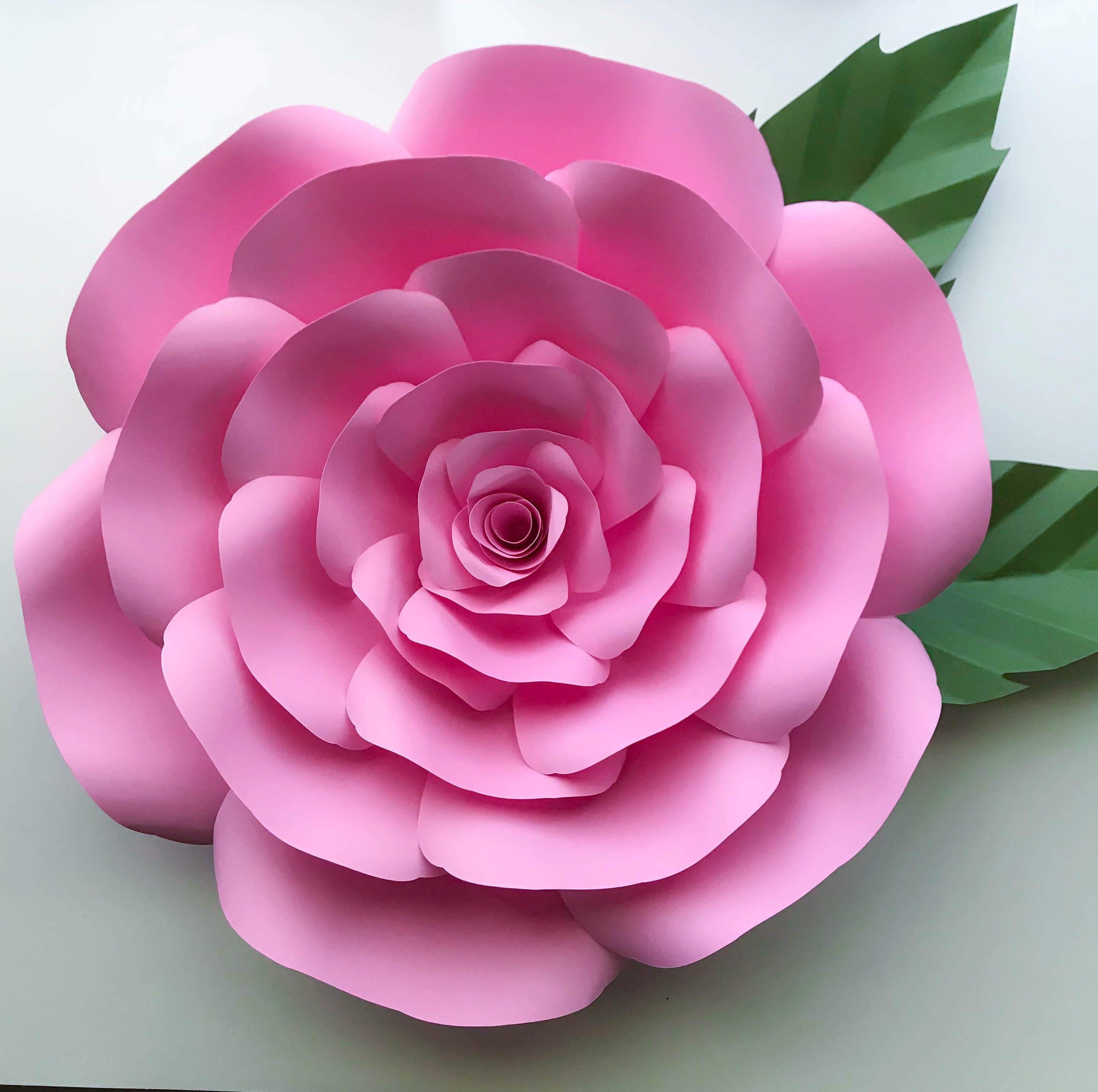 pdf petal 11 paper flower template w rose bub center