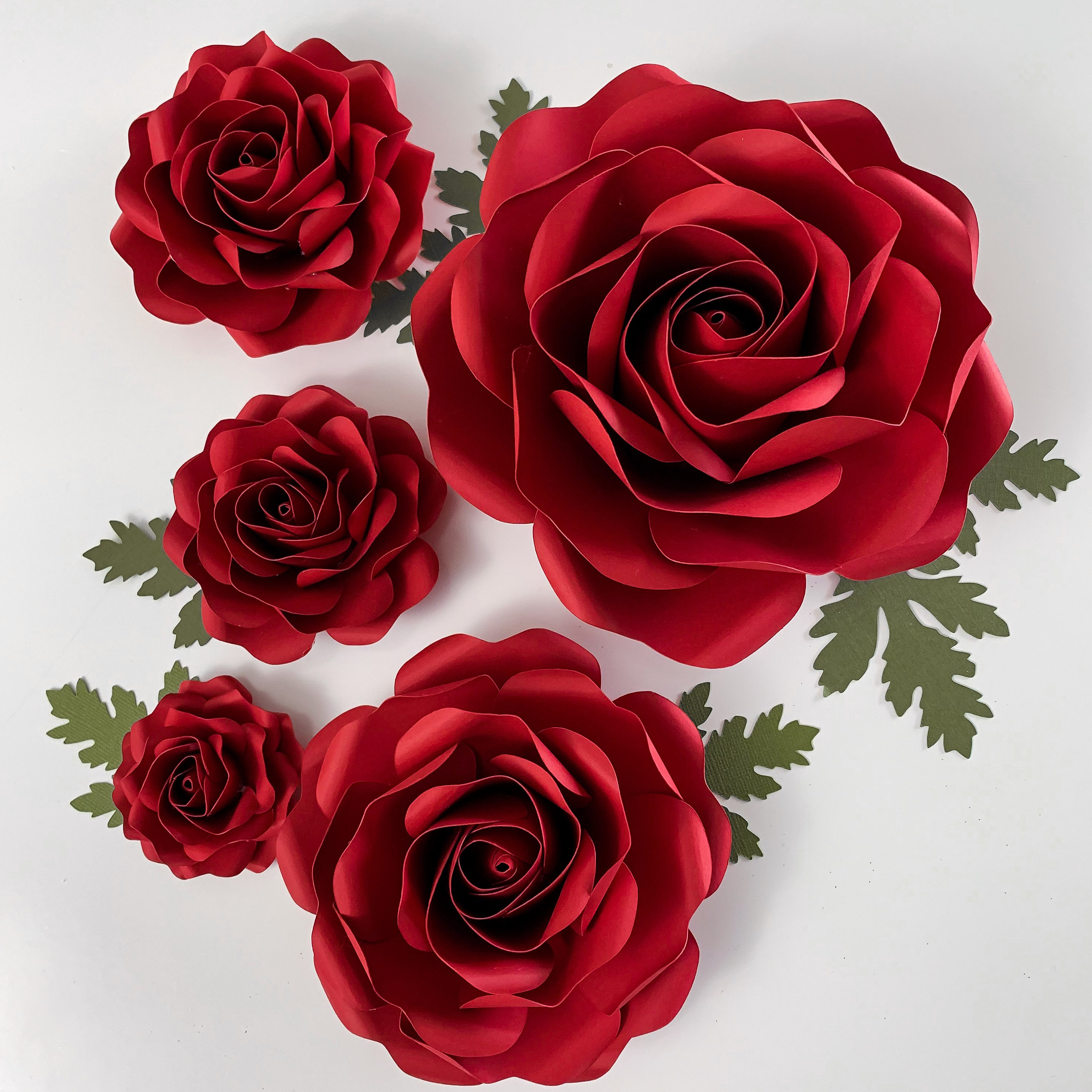 Download SVG Paper Flowers Tiny Rose #6 Template in multiple sizes ...