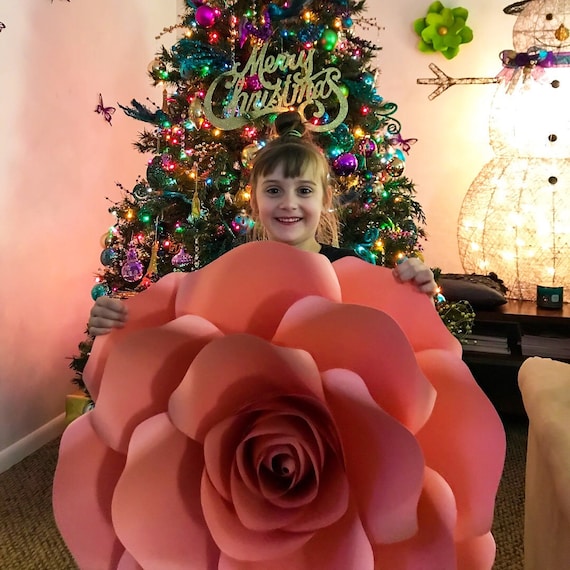 Paper Flowers  SVG Extra Large Rose Paper Flower Template- Cricut and Silhouette machines ready-Center Bud included-12x12 or 11x17 Paper
