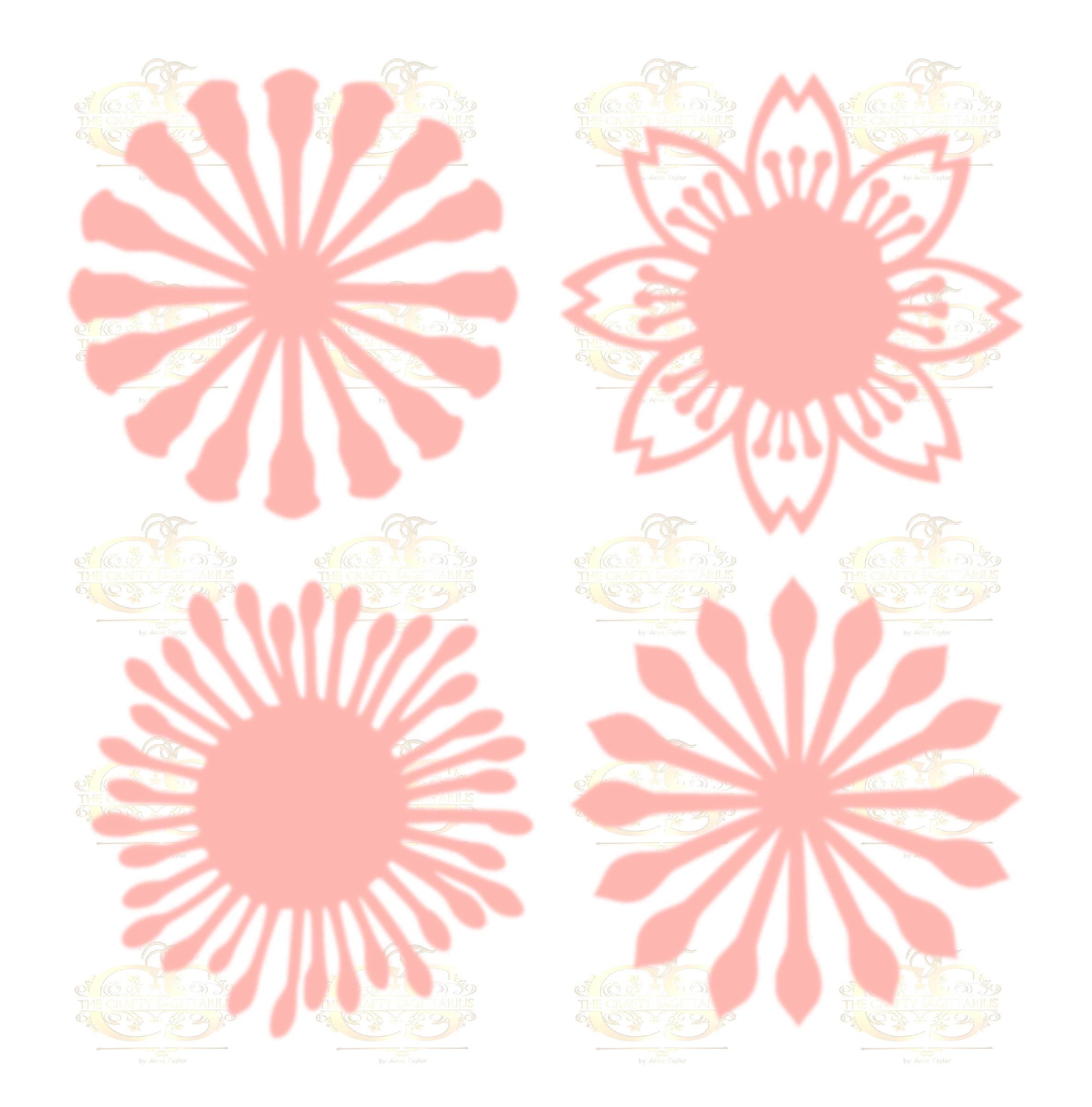Set 7 SVG Png Dxf 4 different Flat Center for Paper ...