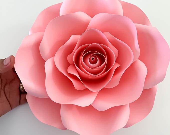 Paper Flowers -PDF Small Rose Petal Template, Digital Version -  7 to 9 Inches Diameter