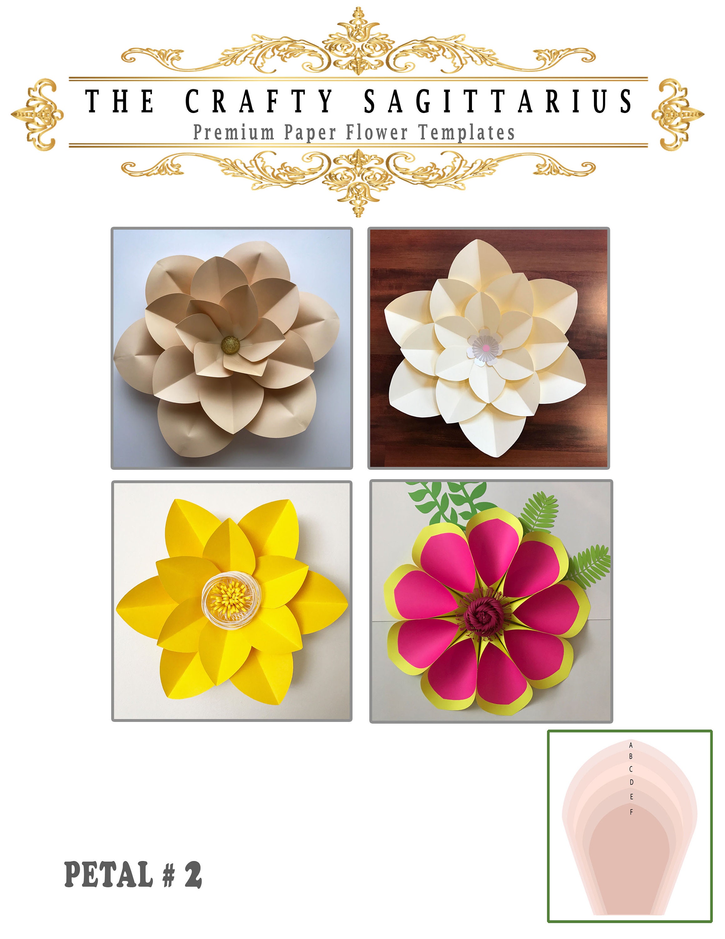 pdf petal 2 printable paper flowers template base flat