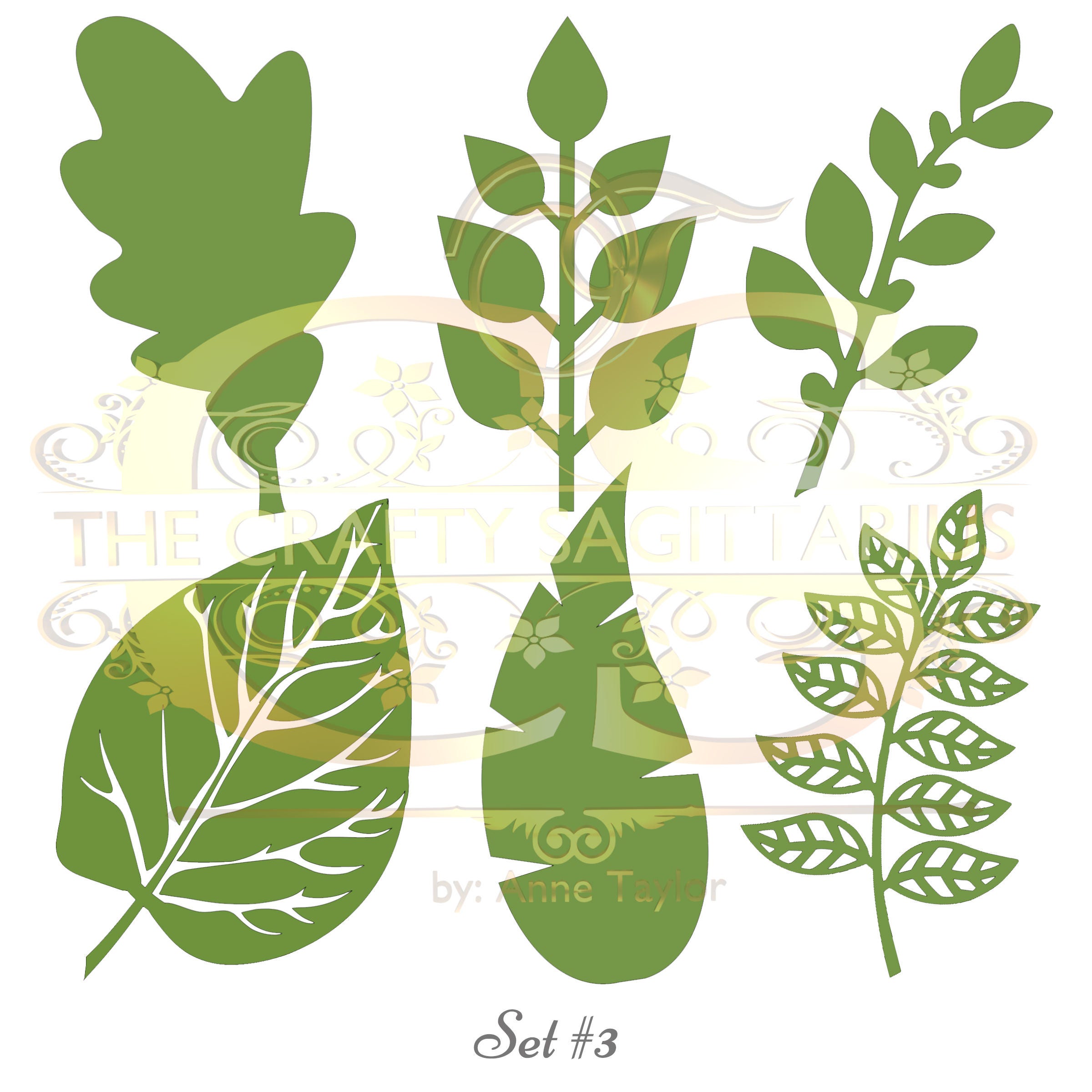 Download Set 3 Svg Png Dxf 6 different Leaves for Paper Flowers ...