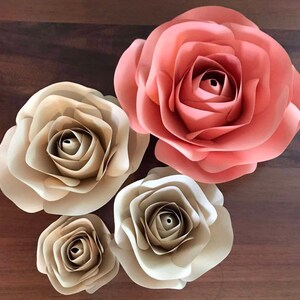 Papierblumen -SVG Flower Center Template, digitale Version - Rose - Skalierbar auf 3 und 5 Zoll Durchmesser