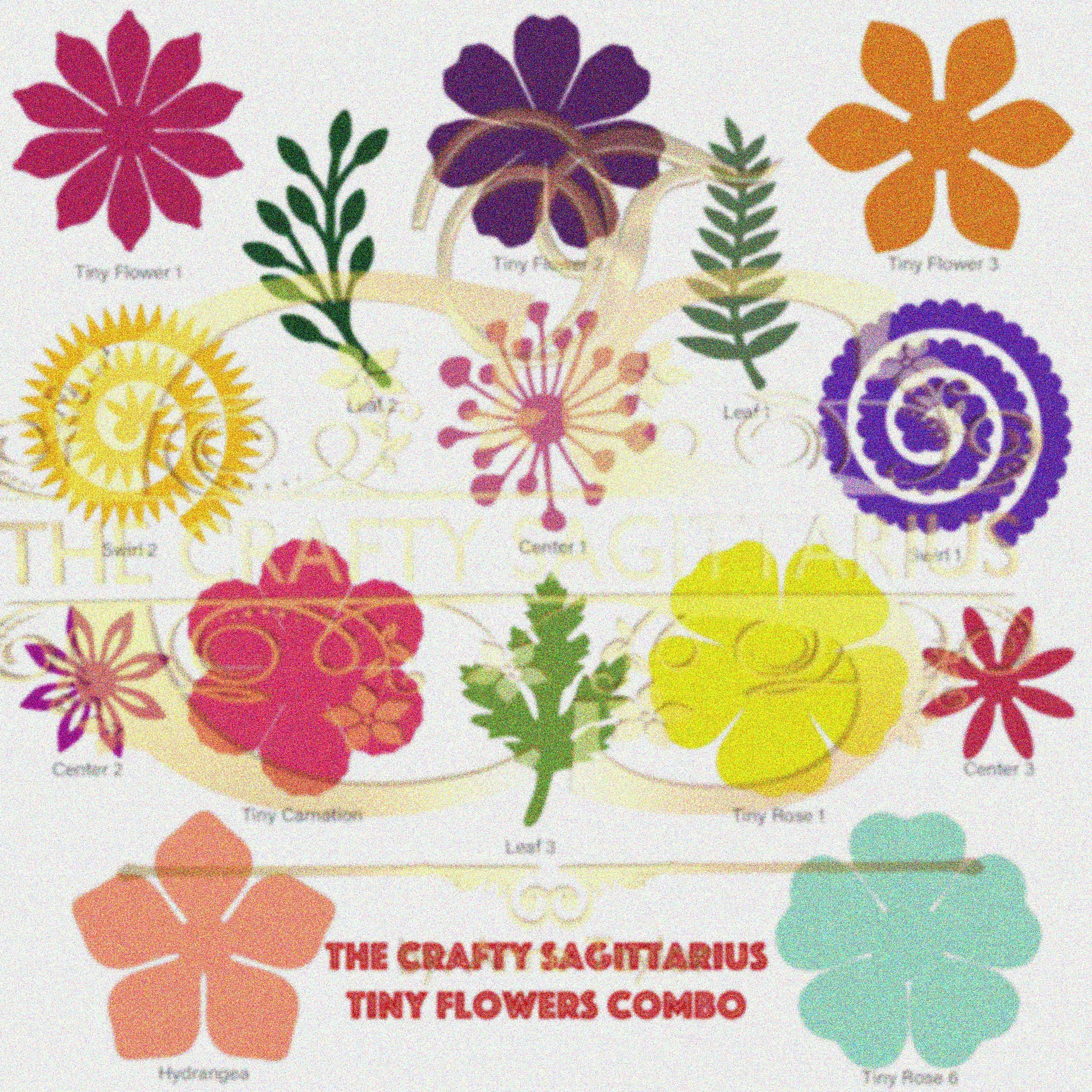 Download SVG DXF Complete Set of Tiny Flowers Components in Making ...