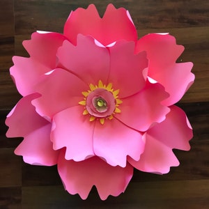PDF Petal 13 Paper Flower Templates with Base n Center Instant download Trace and Cut File for DIY Giant Paper Flower used for event decor