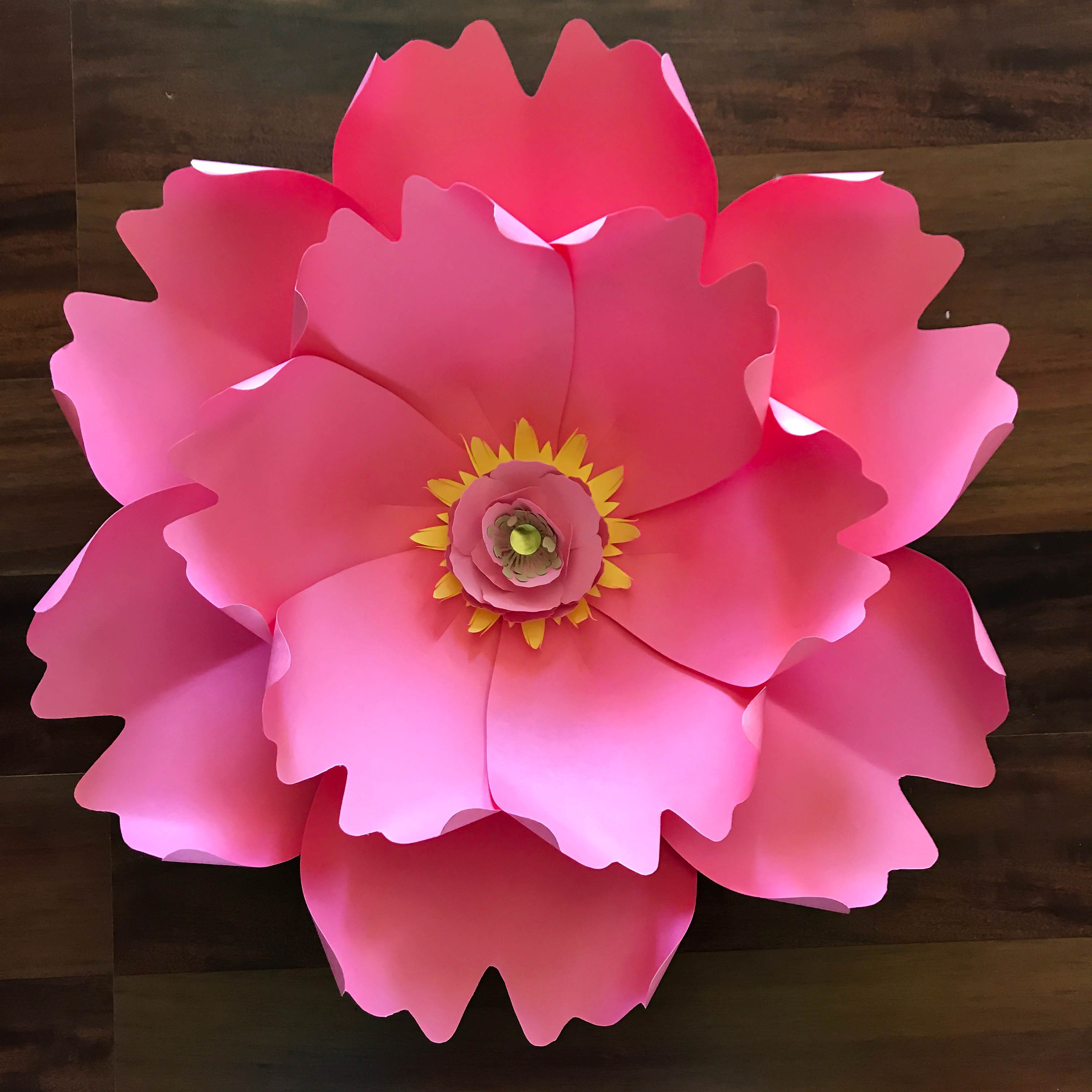 pdf petal 13 paper flower templates with base n center