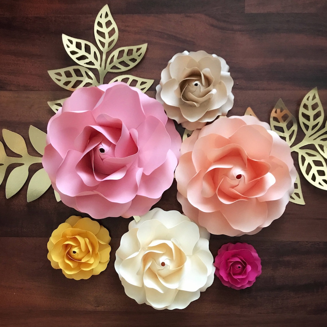 Different Paper Roses PDF Tiny Rose #4 Paper Flower - 6 Different Sizes -trace and Cut ...