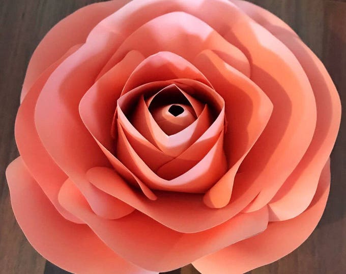 Paper Flowers -PDF Flower Center Template, Package of 2 Sizes, Digital Version - Rose - 7 and 10 Inches Diameter