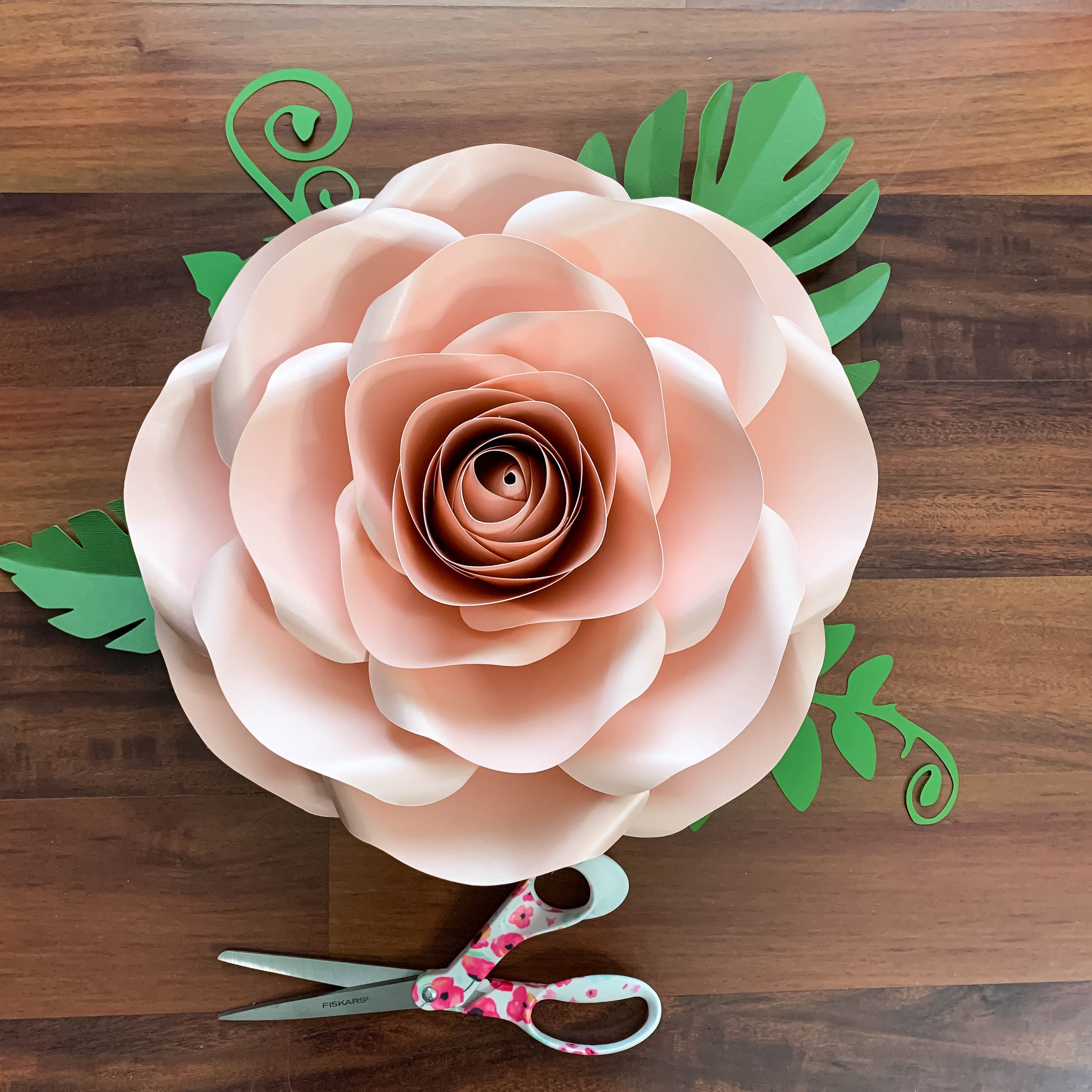 paper flowers pdf combo of 6 sizes rose paper flower