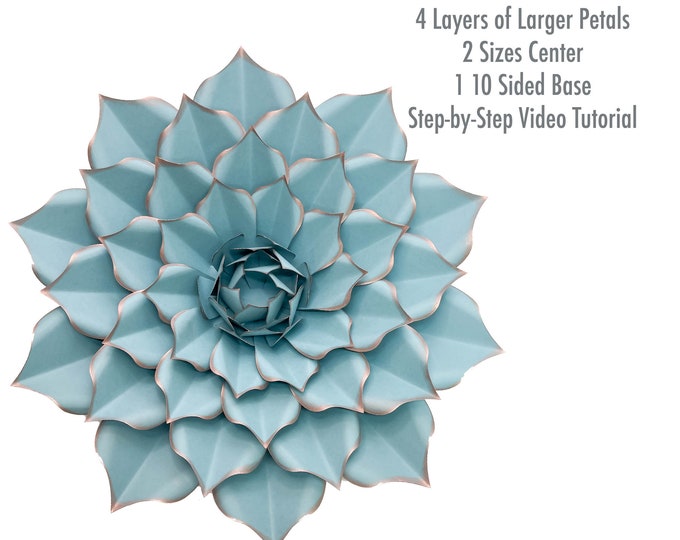 SUCCULENT 1 PDF Printable Giant Paper Flower Template | 3D Large Paper Flowers | DIY Home Decor Succulent Lover | Wedding and Events Decor