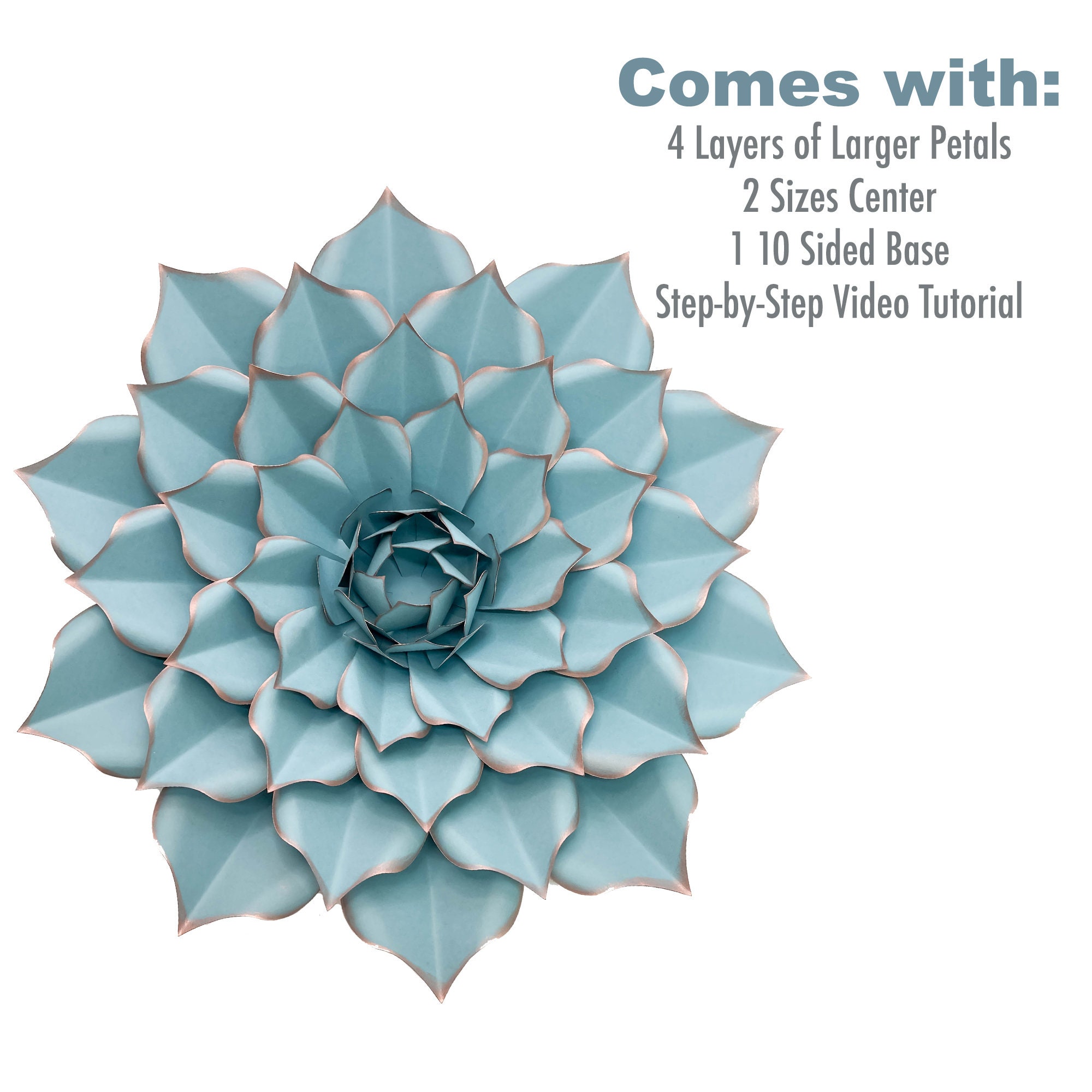 SUCCULENT 1 PDF Printable Giant Paper Flower Template 3D Large Paper