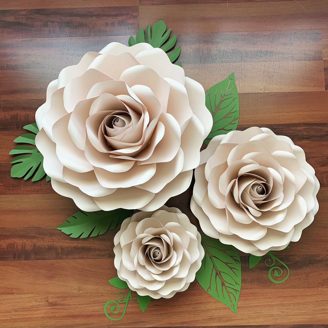 PDF Full Size Rose 6 Large Medium and Small Paper Flower Template DIY ...
