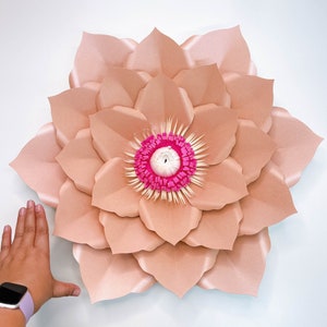 Vector Cut Files Petal 180 Paper Flowers Template |Flat Center for Cutting Machines for DIY Giant Paper Flowers for Wedding & Event Backdrop