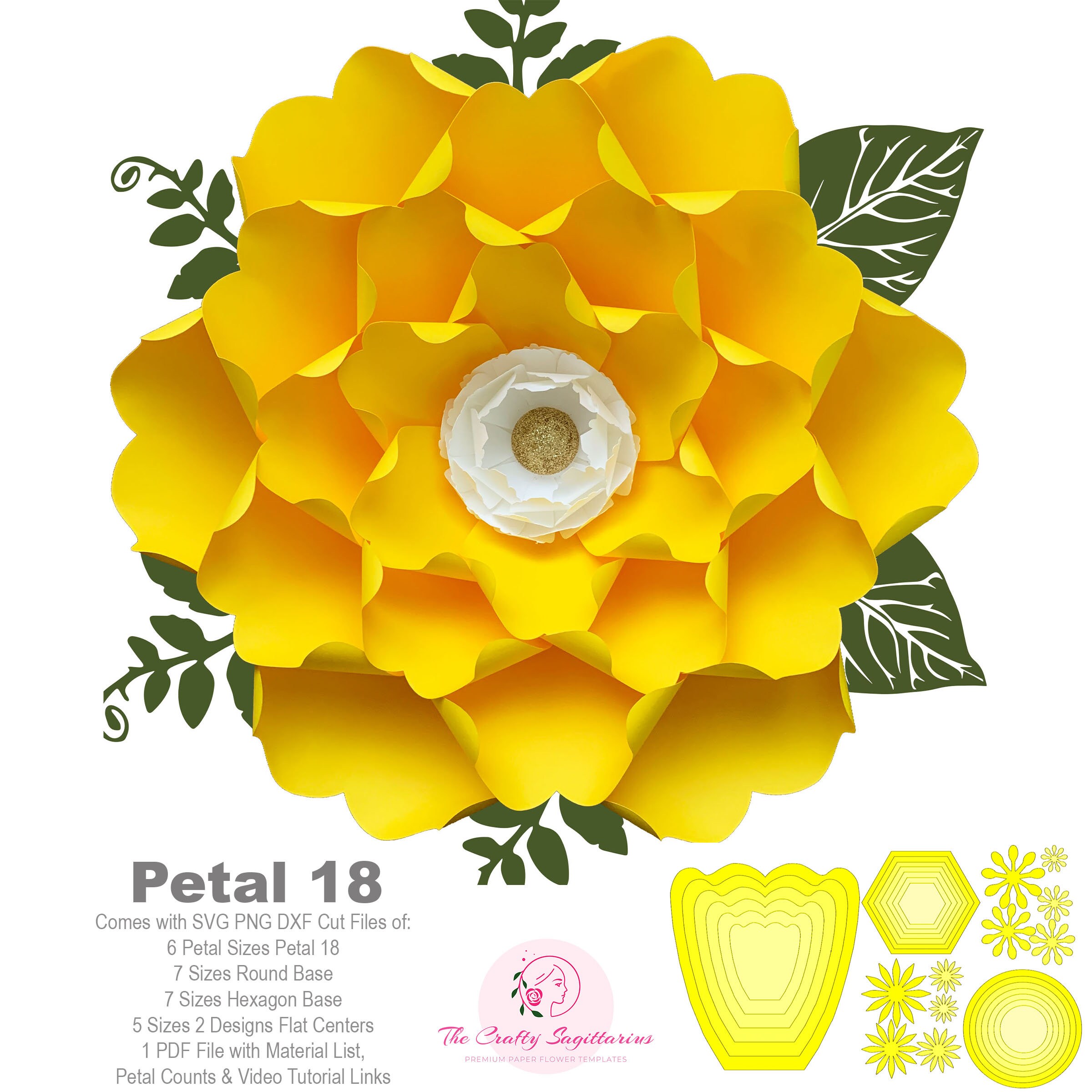 Download SVG PNG DXF Petal 18 Diy Instant Download Paper Flowers ...